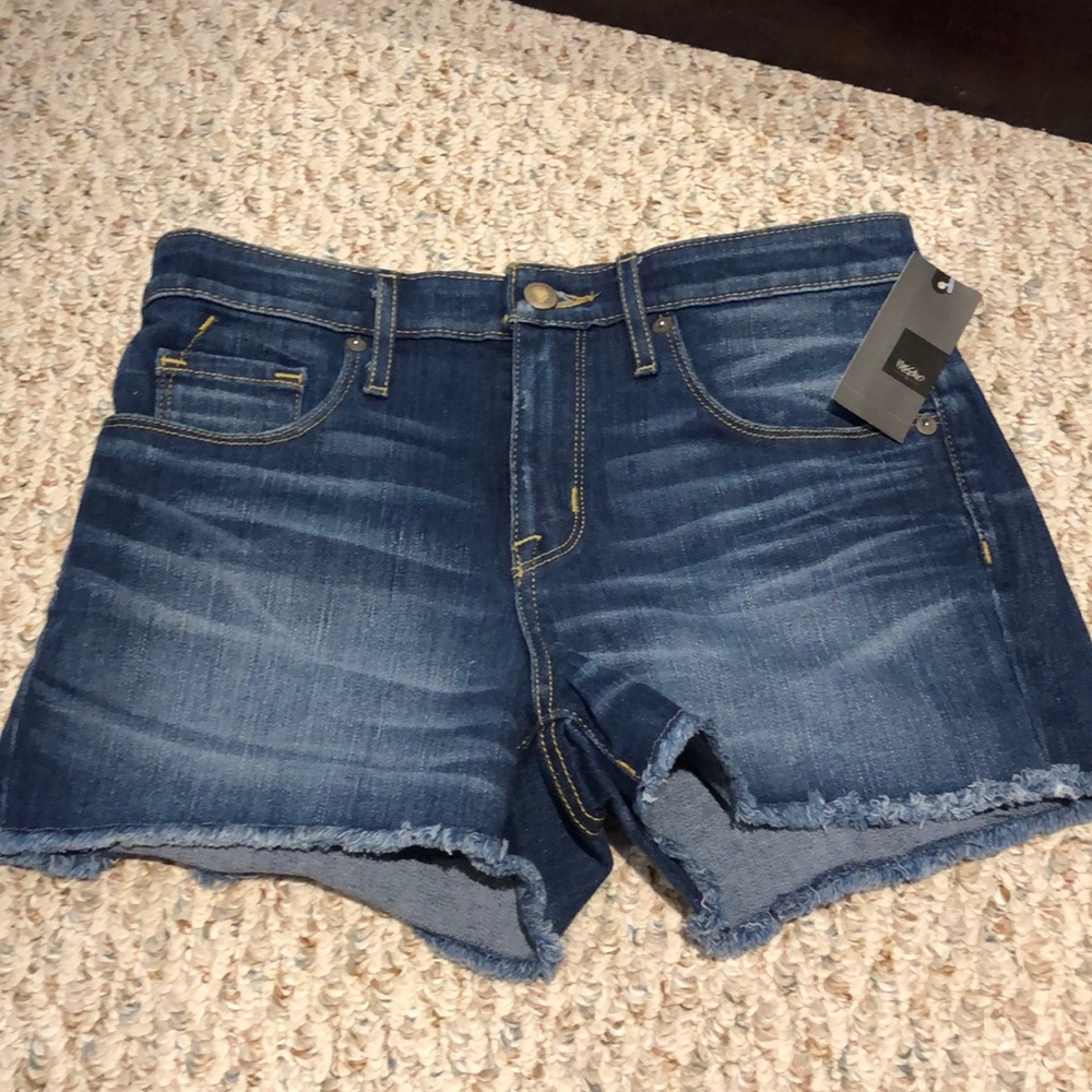 High rise denim shorts